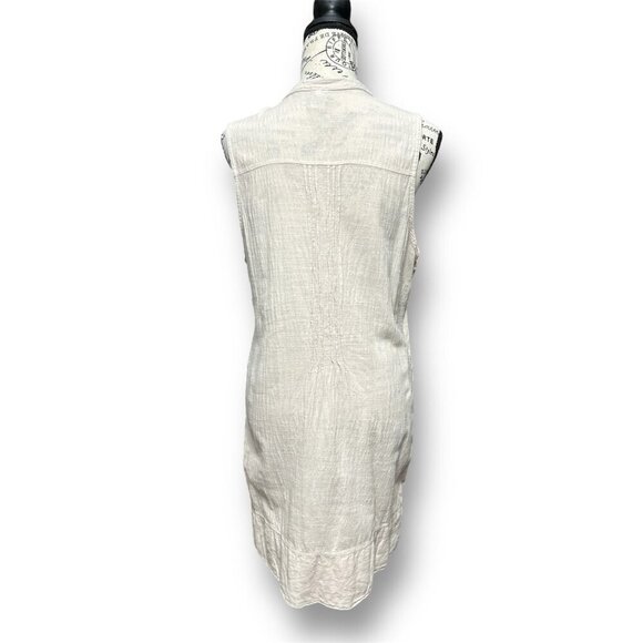 Blanco by Nature Suza Dress Beige 100% Peruvian Cotton Mini Shift Cottagecore L - Picture 5 of 9